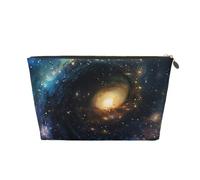 Galaxy Print Makeup Bag, Small Travel Cosmetic Bag Toiletry Bag Portable Makeup Pouch with Gold Zipper for Women Girls