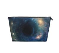 Galaxy Print Makeup Bag, Small Travel Cosmetic Bag Toiletry Bag Portable Makeup Pouch with Silver Zipper for Women Girls