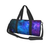 Galaxy Print Round Duffel Bag, Canvas Overnight Travel Tote Bag, Waterproof and Tear-Resistant.Foldable Weekend Travel Bag