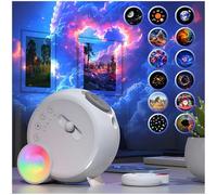 Galaxy Projector 4K HD - Star Projector with 15 White Noise & 6 Light Modes, Timer, Bluetooth Remote Control, and 13 Light Sheets for Bedrooms - Perfect for Children & Adults