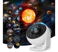 Galaxy Projector for Bedroom, 13 in 1 Planetarium Star Projector with Solar System & Constellation, Night Light for Ceiling - 360° Rotating with Timer, Adjustable Knob, Kids Adults Room Decor (White)