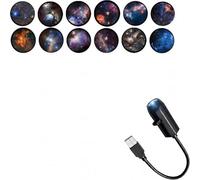 Galaxy Projector Light, Dreamy LED Projector Lamp, 360° Rotatable Star Night Light, USB Powered Holographic Projector, Novelty Ceiling Light for Party Bedroom Car Decor, Kids Gifts (D 12PC)