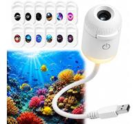 Galaxy Projector Light for Bedroom Night Light USB HD Smart Dynamic 5d Holographic Night Light Projector Ocean with Fish star Plug and Play HD Star Projector Ocean with 6/12/24 360° Projection Films
