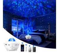 Galaxy Projector Light Star Sea Night with Sound Sensor Smart App Voice Control 10 Color-Changing Effects USB Music Player 360 Rotating