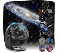 Galaxy Projector Light with 13 Film Discs, Planetarium Star Projector, 360° Starry Sky Night Light Nebula Lamp, Celestial Night Light for Adults Kids Bedroom Decoration, Black
