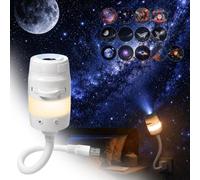 Galaxy Projector Night Light, 5D Holographic Star Projector with 13 Films | Plug And Play Galaxy and Ocean Projectors, 360° Adjustable USB Ceiling Projectors for Bedroom, Indoor Decor