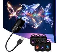 Galaxy Projector Night Light, 5D Plug and Play HD Star Projector, Ocean Wave & Christmas Projector Lights, Galaxy Light Projector for Bedroom Ceiling, Car, Party Decor，Ocean + Butterfly (6 pcs)