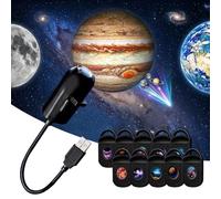 Galaxy Projector Night Light, 5D Plug and Play HD Star Projector, Ocean Wave & Christmas Projector Lights, Galaxy Light Projector for Bedroom Ceiling, Car, Party Decor，Planet (10 pcs)