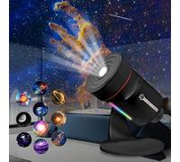 Galaxy Projector, Realistic Star Planetarium Night Light Projector with 10 Film Discs, Timer Off Controls&8-Color Night Light, 360° Rotatable Super Wide Ceiling Coverage for Bedrooms Home Theaters