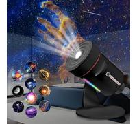 Galaxy Projector, Realistic Star Planetarium Night Light Projector with 10 Film Discs, Timer Off Controls&8-Color Night Light, 360° Rotatable Wide Ceiling Coverage for Bedrooms Home Theaters