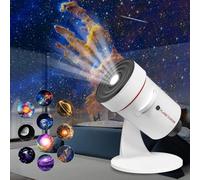 Galaxy Projector, Realistic Star Planetarium Night Light Projector with 10 Film Discs, Timer Off Controls&8-Color Night Light, 360° Rotatable Super Wide Ceiling Coverage for Bedrooms Home Theaters