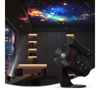 Galaxy Projector, Star Projector for Bedroom Ceiling, USB Rechargeable HD Picture Projectors Dual Lens Night Light Kids Bedroom Decor, External Battery 2000 mAh and 6 Plug-in Films, Easy to Replace