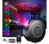 Galaxy Projector, Star Projector Night Light with Timer Function/Voice Control/APP Control, LED Projector Light with 16 Colors RGB Dimming for Baby Kids Adults Bedroom Room Decor Party Gift (Black)