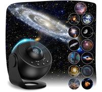 Galaxy Projector with 13 Film Discs, Planetarium Star Projector Light, 360° Rotating Starry Sky Nebula Lamp, Celestial Night Light for Adults & Kids Bedroom Décor, Black