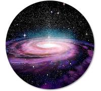 Galaxy Purple Blue Round Mouse Pad, Spiral Galaxy in Outer Space Andromeda Nebula Star Dust Universe Astronomy Print Circular Mouse Pads