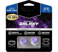 Galaxy Purple FPS Thumb Grips for PS4 & PS5 Controllers - High-Rise + Mid-Rise Precision Control Stick Caps