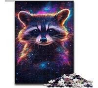 Galaxy Raccoon Adult Puzzles 1000 Pieces, Challenging Game And Family Play Artists Collection, Fine Art for Age 14 Years Up (26x38cm)