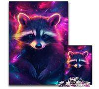 Galaxy Raccoon Jigsaw Puzzles for Adults 1000 Piece Impossible Jigsaw Puzzles for Adults Perfect for Halloween, Christmas, Birthday Gift 50x75CM/19.68x29.52inch
