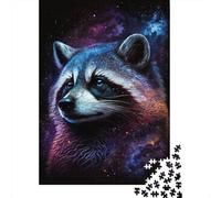 Galaxy Raccoon Puzzle Family Challenging Games 100% Recycled Cardboard Jigsaw Puzzle for Adult Children Birthday Present 1000pcs (38x26cm)