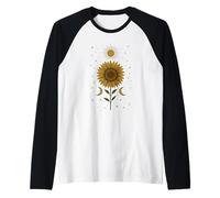 Galaxy Radiant Sunflower Cosmic Vibes Retro Vintage Raglan Baseball Tee