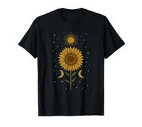 Galaxy Radiant Sunflower Cosmic Vibes Retro Vintage T-Shirt