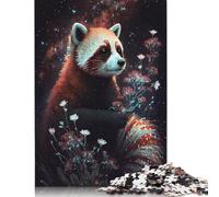 Galaxy Red Panda Flower Puzzle DIY Game Paper Rectangular Jigsaw Puzzle for Boy Or Girl Birthday Present 1000pcs (75x50cm)