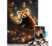 Galaxy Red Panda Jigsaw Puzzles for Adults 1000 Pieces,Help The Brain Exercise Addictive Toys to Cultivate Patience Suitable for Couples 38x26cm