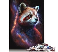 Galaxy Red Raccoon Jigsaw Puzzles for Adults 500,wooden Puzzles for Adults, Family Puzzle Game Birthday Gifts Home Decoration 500pcs (52x38cm)