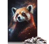 Galaxy Red Raccoon Puzzle 100 Percent Recycled Cardboard 100 Percent Recycled Cardboard Jigsaw Puzzle for Boy Or Girl 1000pcs (75x50cm)
