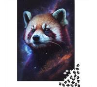 Galaxy Red Raccoon Puzzle 100% Recycled Cardboard Paper Rectangular Jigsaw Puzzle for Adult Children 1000pcs (38x26cm)