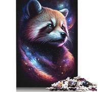 Galaxy Red Raccoon Puzzle Customizable Pictures 100% Recycled Cardboard Jigsaw Puzzle for Adults Teen Unique Gift 1000pcs (75x50cm)