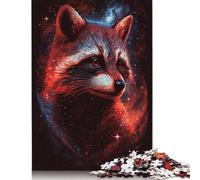 Galaxy Red Raccoon Puzzle Friendly Materials 100% Recycled Cardboard Jigsaw Puzzle for Women Men Unique Gift 1000pcs (75x50cm)