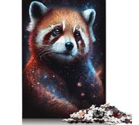 Galaxy Red Raccoon Puzzle Precise Interlocking Paper Rectangular Jigsaw Puzzle for Adult Children Unique Gift 1000pcs (75x50cm)