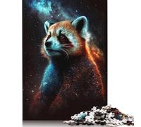 Galaxy Red Raccoon Wooden Jigsaw Puzzles for Adults 500 Pieces,Jigsaw Puzzle for Adult Family Games Jigsaws Wall Decoration 500pcs (52x38cm)