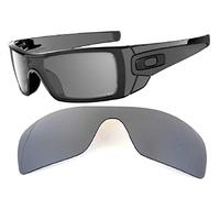 Galaxy Replacement Lenses for Oakley Batwolf Titanium Color Polorized silver Size: Regular