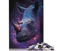 Galaxy Rhinoceros 500 Pieces Jigsaw Puzzle for Adults, Teens And Jigsaw Puzzles, 500 Piece Family Games Jigsaw Challenge Toy 500pcs (52x38cm)