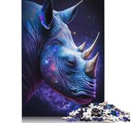 Galaxy Rhinoceros Jigsaw Puzzles 500 Pieces for Adults Jigsaw Puzzles for Adults 500 Piece Puzzle Educational Games 500pcs (52x38cm)
