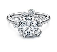 Galaxy ring, Lab-grown diamonds 2 ct tw, Round shape, 18K white gold