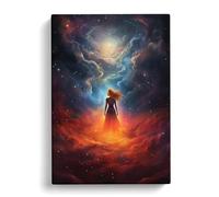 Galaxy Romanticism Art Canvas Print | Gallery Wrapped 30mm Frame Wall Art | 30x20 inches | Ready to Hang | Contemporary Space Picture | Living Room Bedroom Lounge Office