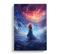 Galaxy Romanticism Art No.2 Canvas Print | Gallery Wrapped 30mm Frame Wall Art | 30x20 inches | Ready to Hang | Contemporary Space Picture | Living Room Bedroom Lounge Office