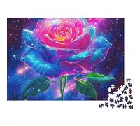 Galaxy Rose 1000 Piece Jigsaw Puzzle for Adults Paper Jigsaw Puzzle Set Space Art Puzzle Game 38x26cm/1000pcs