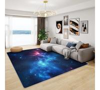 Galaxy Rugs for Kids Bedroom - Navy Blue Galaxy Rug, Boys Space Rugs for Living Room Bedroom, Washable Non Slip Soft Small Carpet, Patterned Area Rugs & Home Decor 50x80 cm