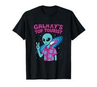 Galaxy’s Top Tourist Alien UFO Space Graphic T-Shirt