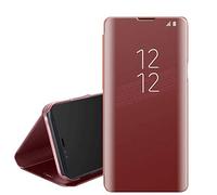 Galaxy S20 Case, Galaxy 20 Smart Clear View Window Metal Electroplate Plating Stand PC Mirror Flip Folio Case 360 Degree Full Body Shockproof Protective Cover for Samsung Galaxy S20 (ROSE GOLD)