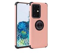 Galaxy S20 Plus Case, [Anti-Scratch] [Shock Absorption] Slim 360 Degree Rotation Metal Ring Holder Kickstand with Magnetic Soft Case Cover for Samsung Galaxy S20 Plus (ROSE GOLD)