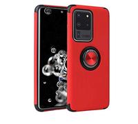 Galaxy S20 Ultra Case with Magnetic Ring Holder Kickstand, Full Body Protective Silicone TPU Gel Personalized Shockproof Tough Armour Phone Cover for Samsung Galaxy S20 Ultra (RED)