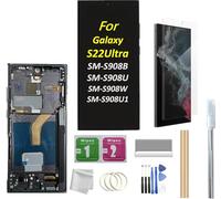 Galaxy S22 Ultra LCD Screen with Frame Replacement for Samsung Galaxy S22 Ultra SM-S908B SM-S908U1, SM-S908W LCD Screen Display Touch Digitizer with Frame+Tool (Black)