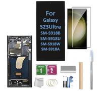 Galaxy S23 Ultra LCD Screen with Frame Replacement for Samsung Galaxy S23 Ultra SM-S918U S918A S918W LCD Screen Display Touch Digitizer with Frame+Tool (Black)