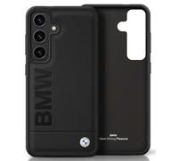 Galaxy S25 BMW Genuine Leather Black Case With Metal Logo