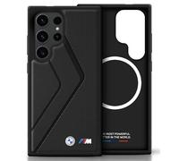 Galaxy S25 Ultra BMW MagSafe Case Embossed Faux Leather Black Metal Logo